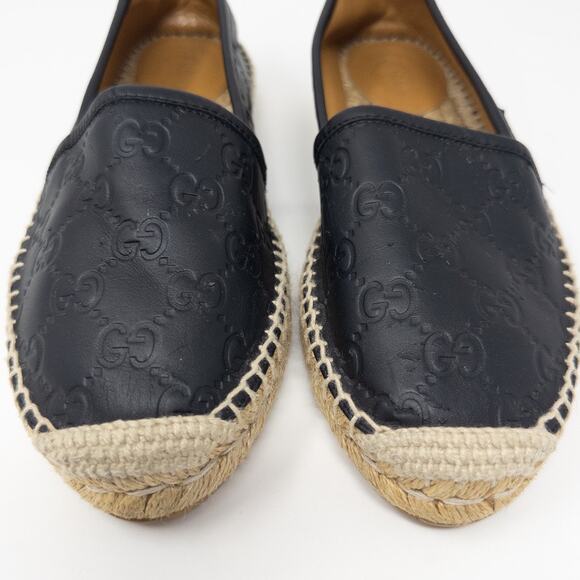 Gucci Espadrilles Black Leather Women’s Size 37 EU 7 US - Picture 4 of 7
